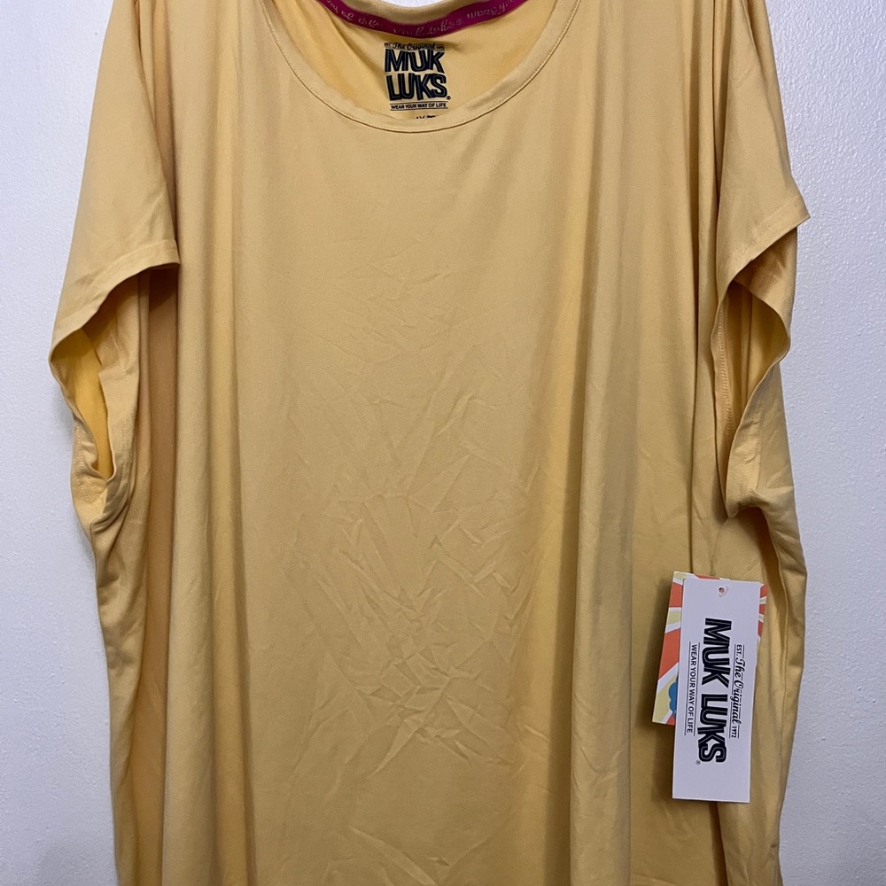 Muk Luks Women's Yellow Short Sleeve and Tank Top Set